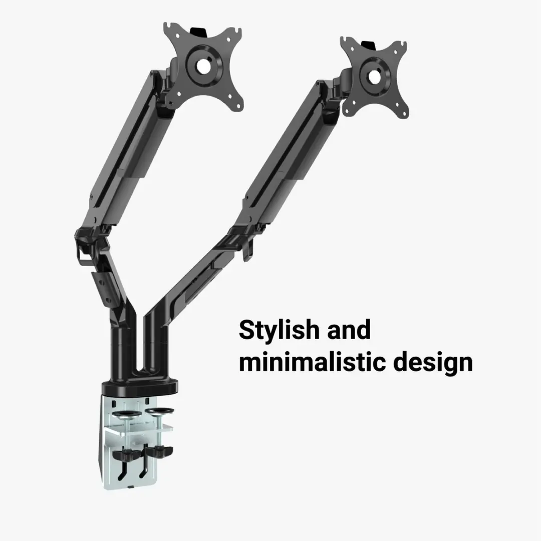Desq Dubbele Monitorarm 17-32" - 62cm - Zwart - afbeelding 6 van 6
