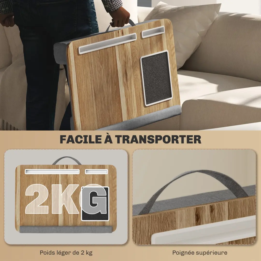 Homcom MDF Monitorstandaard 55,5x37cm - Eiken