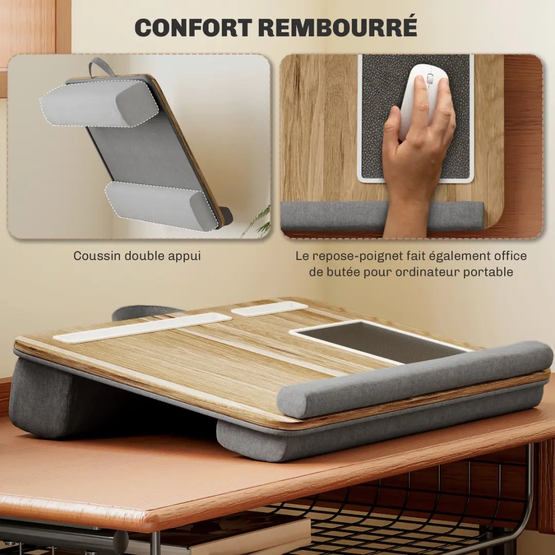 Homcom MDF Monitorstandaard 55,5x37cm - Eiken