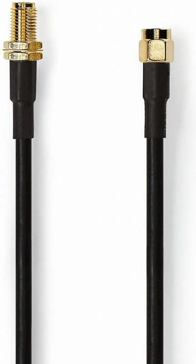 Nedis Antennekabel SMA Male-Female 5m - Verguld - 50 Ohm - Zwart