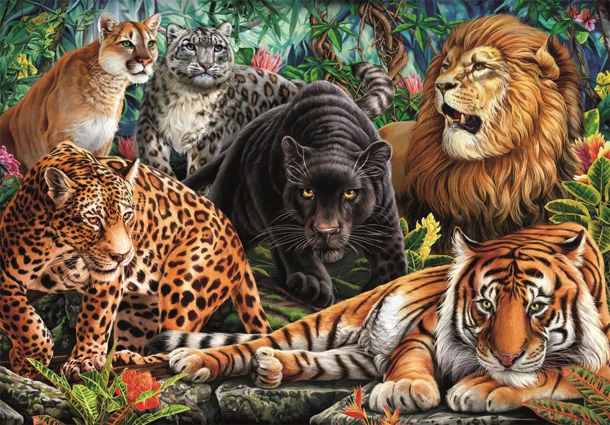 Clementoni Wilde Katten Puzzel 500 Stukjes - Multikleur