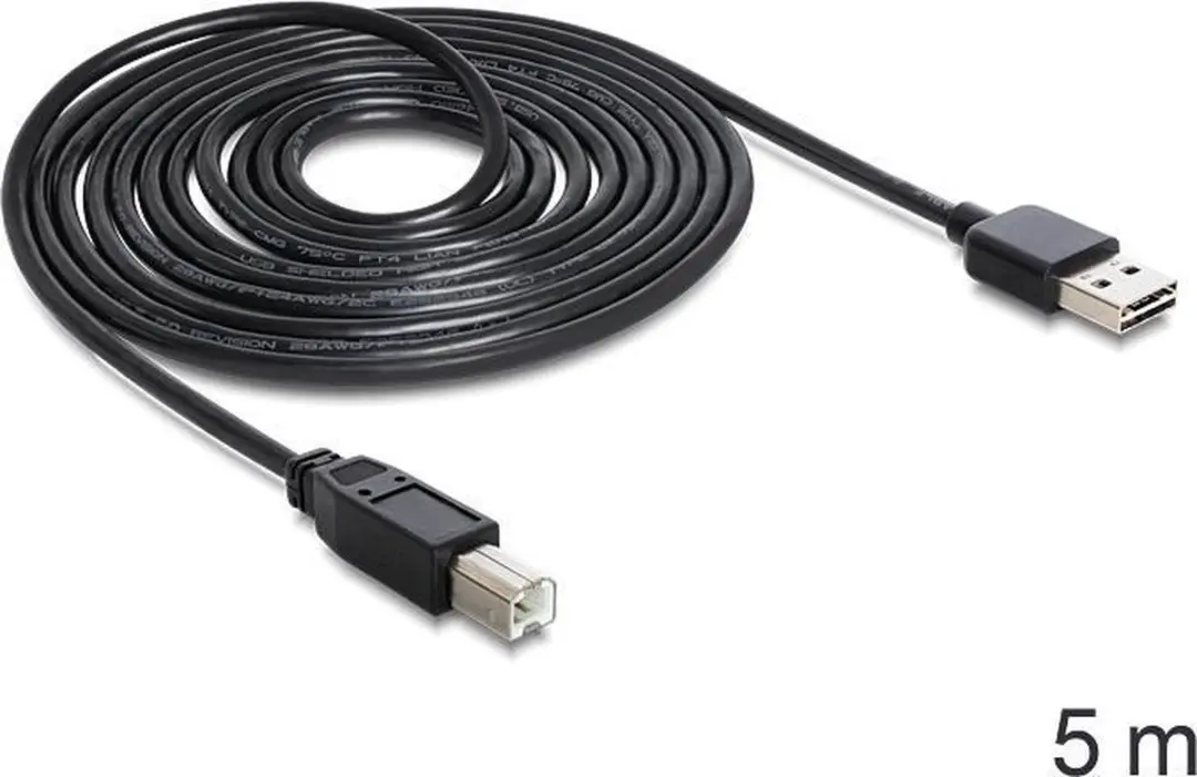 Delock 85553 USB-kabel A-B Mannelijk 5m - Zwart