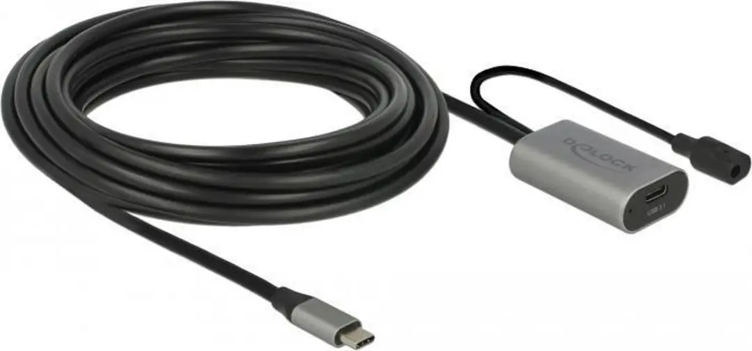 Delock USB 3.1 Gen 1 Type-C Verlengkabel 5m - Zwart/Grijs