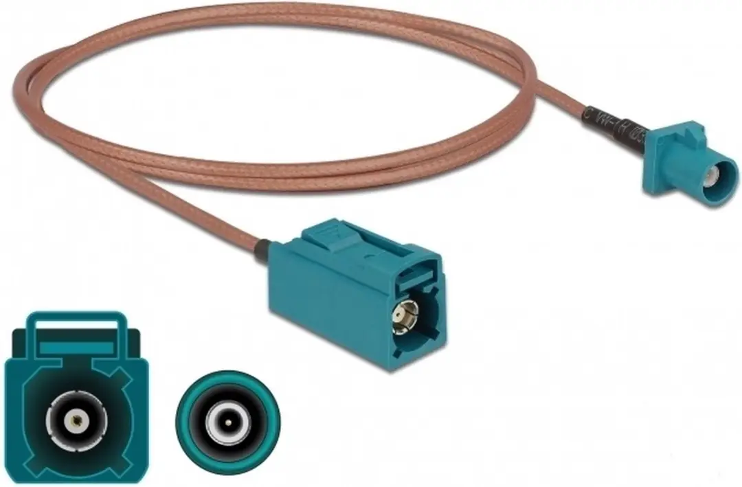 Delock Fakra Antenne Verlengkabel RG316 1m - Transparant