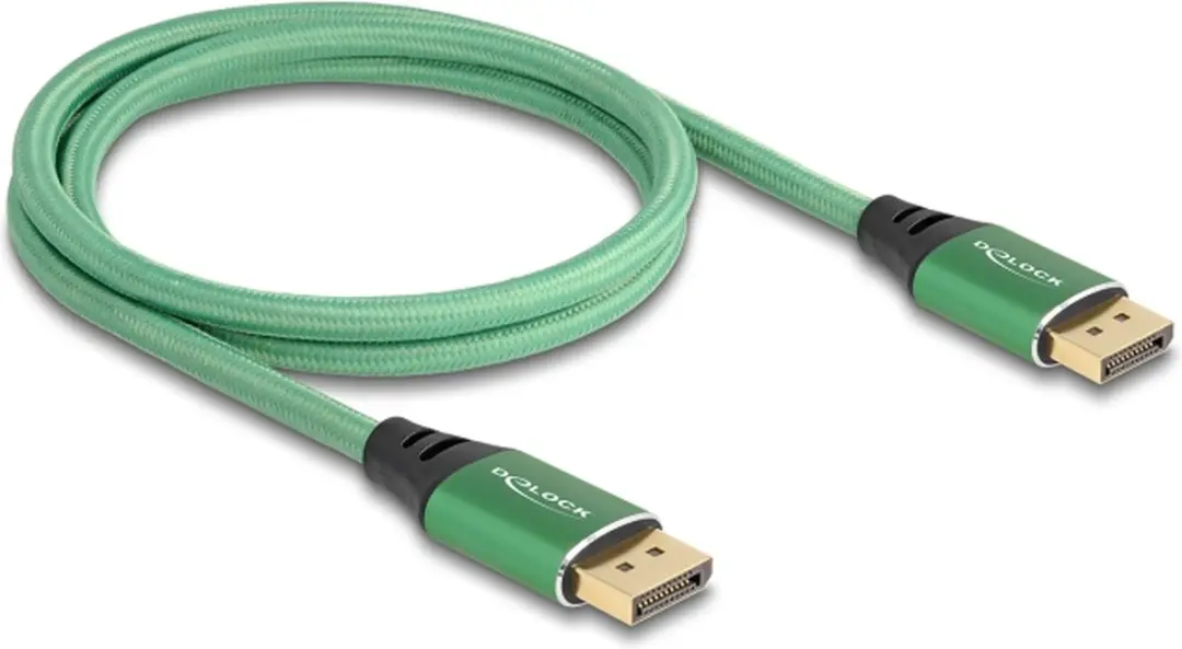 Delock DisplayPort Kabel 16K 60Hz 1m - Groen Metaal