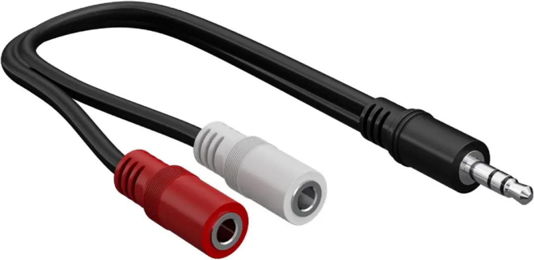 Goobay 3,5mm Jack Splitter Adapter - 2x Mono naar 1x Stereo - 0,20m - 10 Stuks