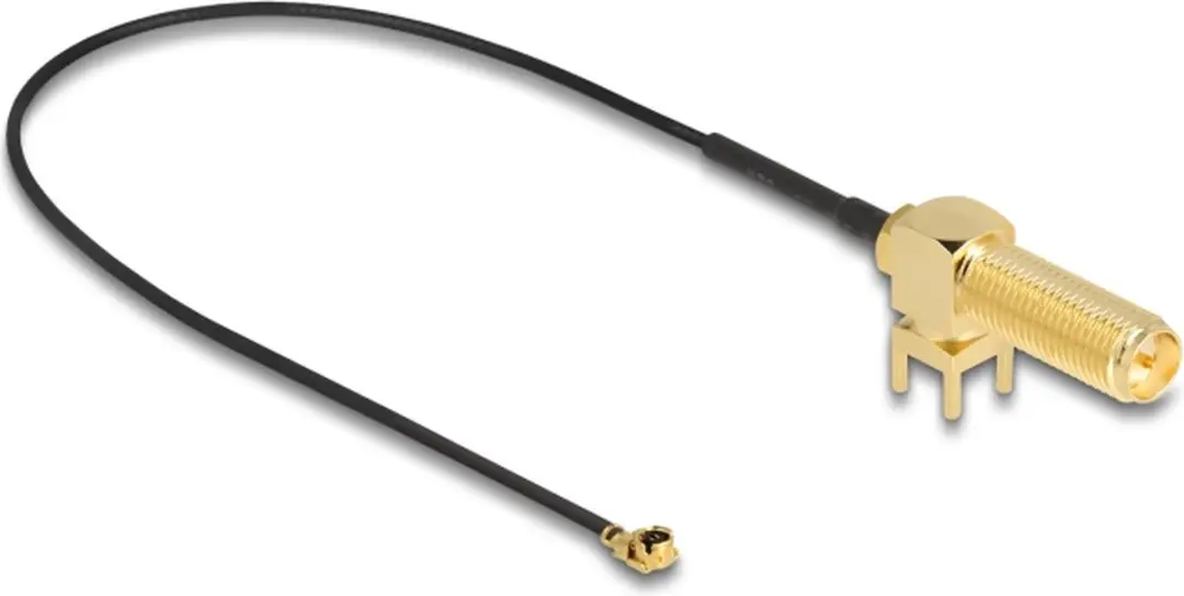 Delock Antennekabel RP-SMA 90° PCB jack naar I-PEX MHF I 25cm - Zwart