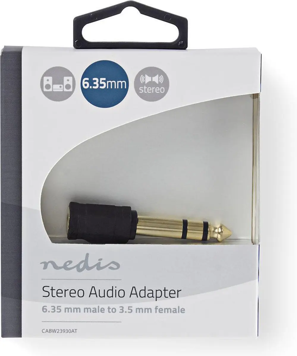 Nedis Stereo-Audioadapter 6,35mm naar 3,5mm - Verguld - Antraciet - afbeelding 6 van 6