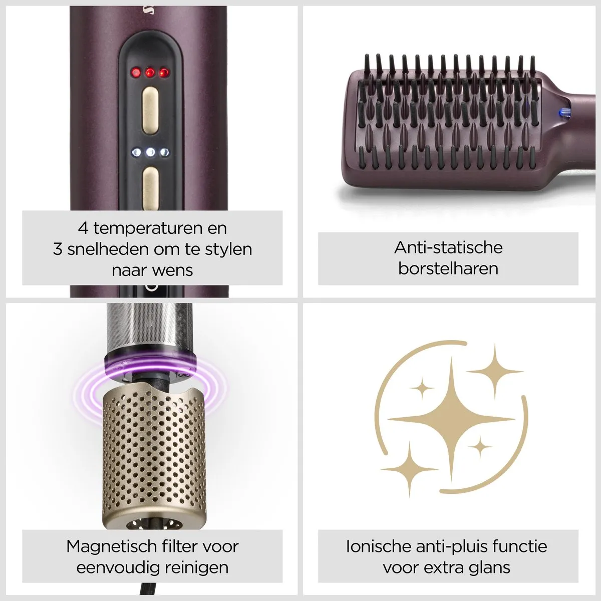 Babyliss Air Power Smooth AS6400E Föhnborstel - 900W - Paars