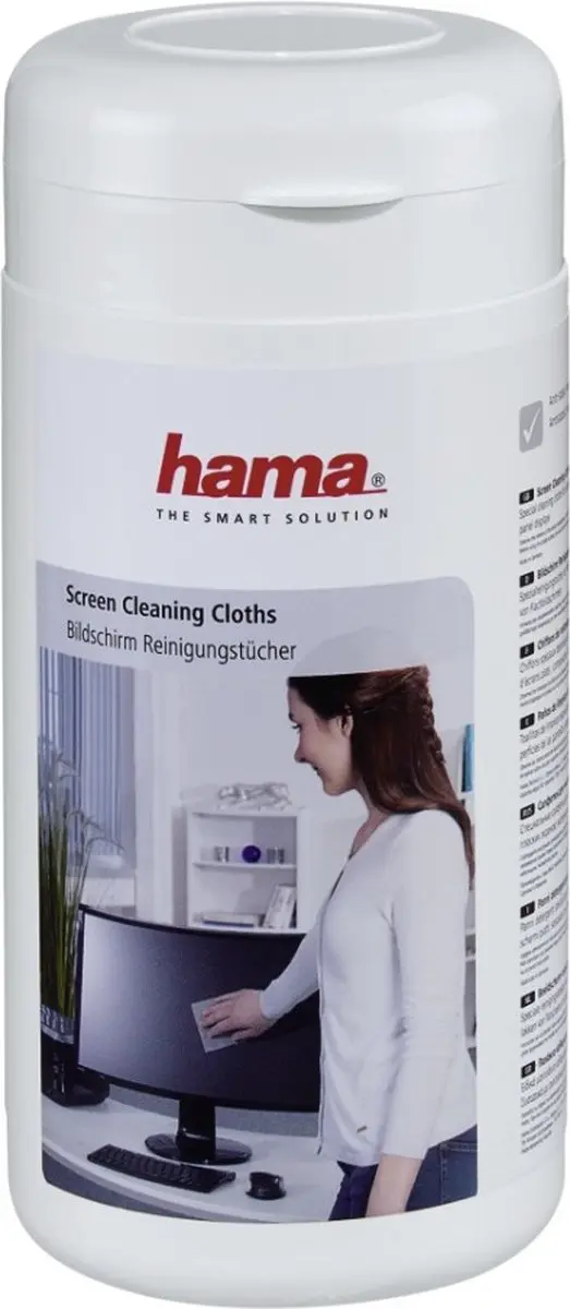Hama Beeldscherm-reinigingsdoekjes, 100 stuks, in box