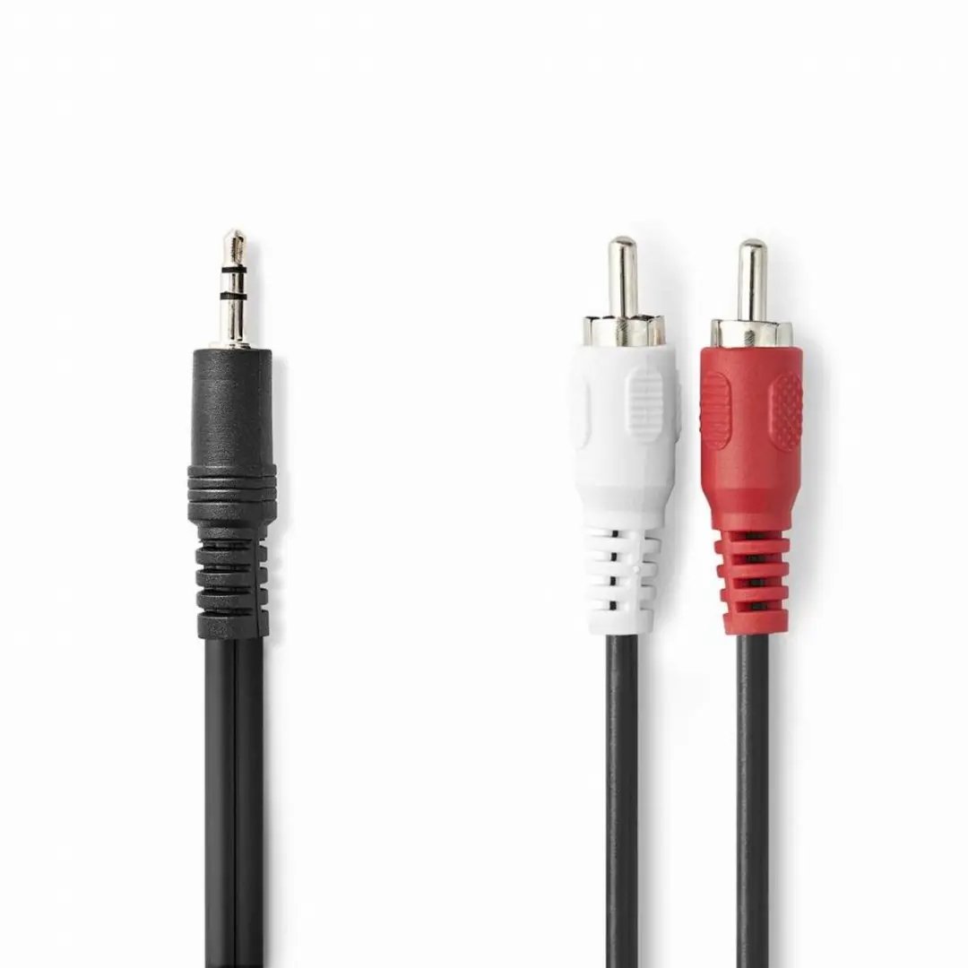 Nedis Stereo-Audiokabel 3,5mm Male naar 2x RCA Male - 1m - Zwart