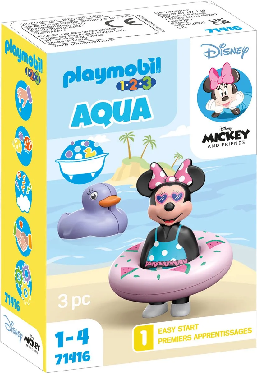 Playmobil 1.2.3 Disney Minnie Stranduitstapje 71416 - Multikleur