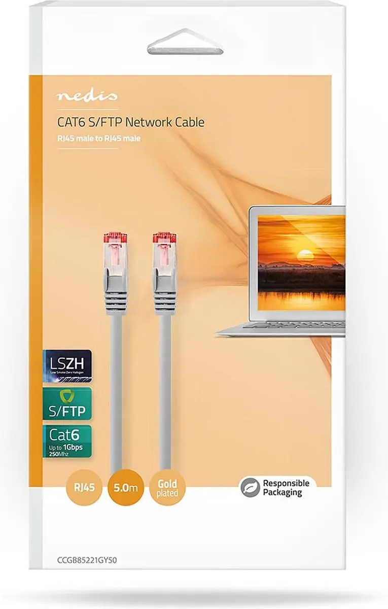 Nedis CAT6 Netwerkkabel CCGB85221GY50 - 5m - Grijs