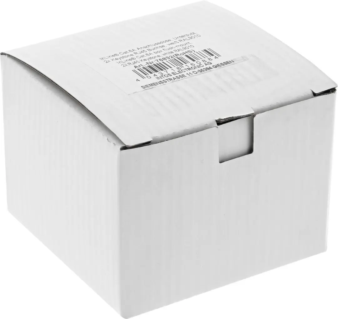 InLine Wandcontactdoos 45° met 2x RJ45 CAT6a Keystone - Wit - 5 Stuks