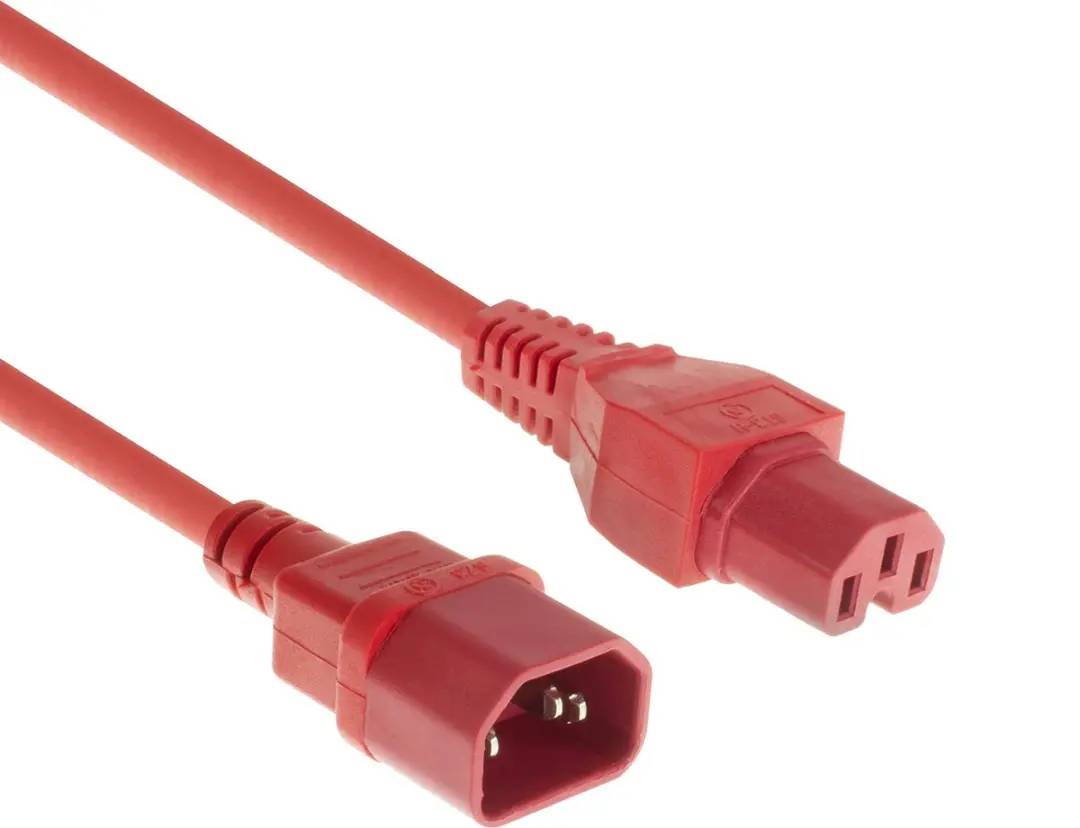 ACT AK5335 Netsnoer C14-C15 Rood 3m