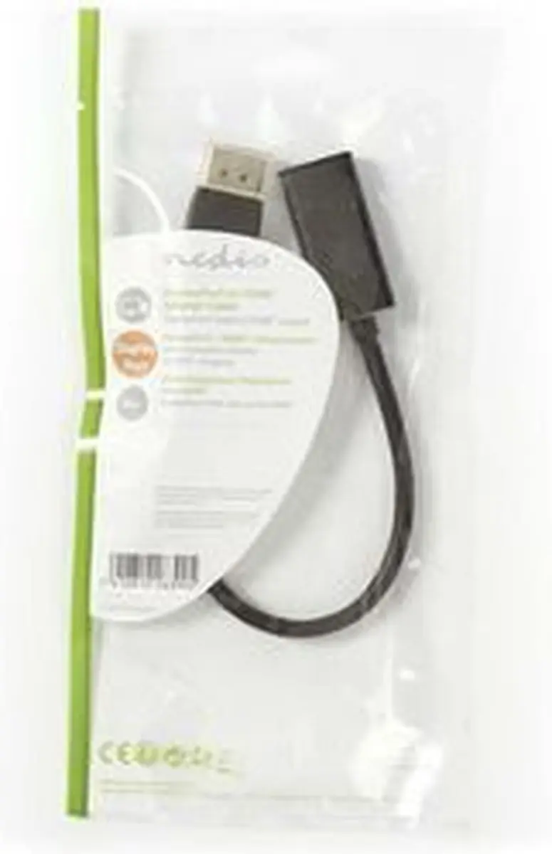 Nedis DisplayPort naar HDMI Kabel 1080p - 0,2m - Zwart