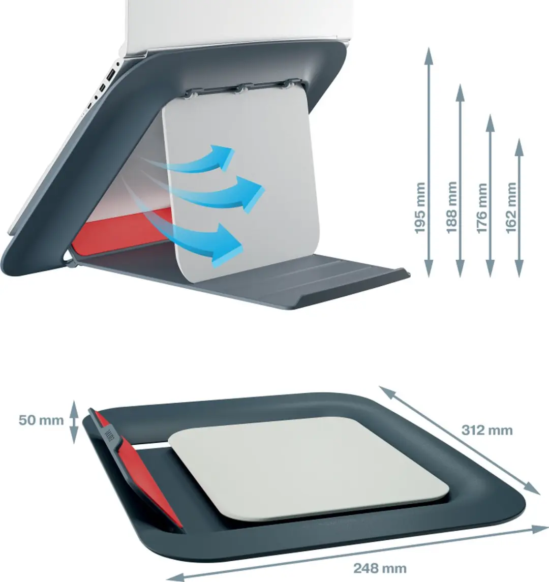Leitz Ergo Cosy Laptopstandaard 13-17" - Grijs