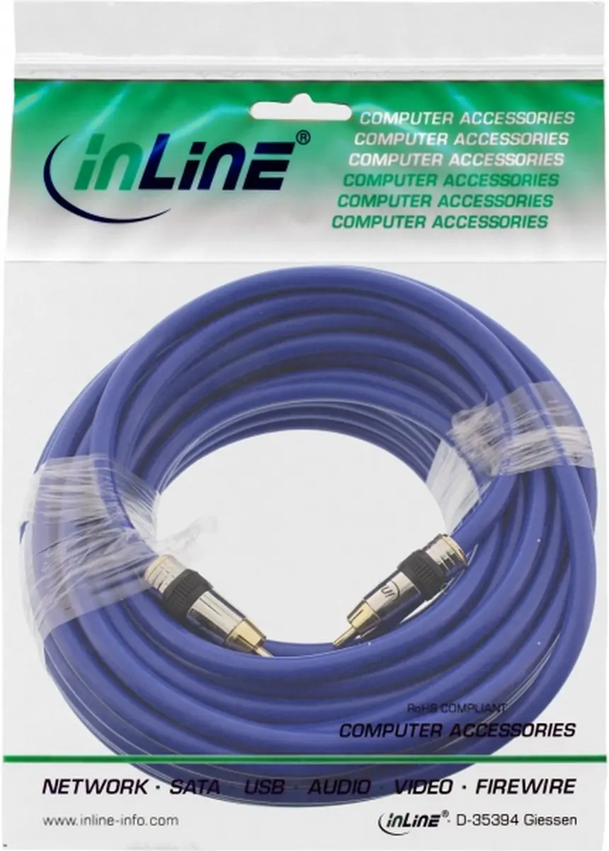 InLine Tulp Composiet Videokabel 25m - Blauw