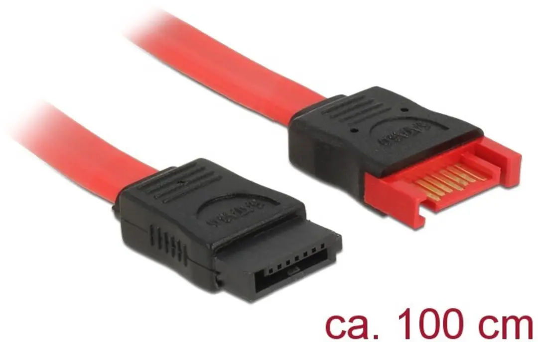 Delock SATA600 Data Verlengkabel - 1m - Rood