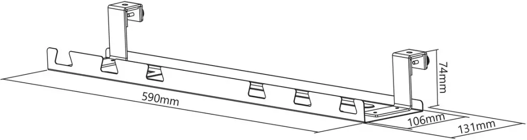 InLine Bureau Kabelgoot 59cm - Grijs