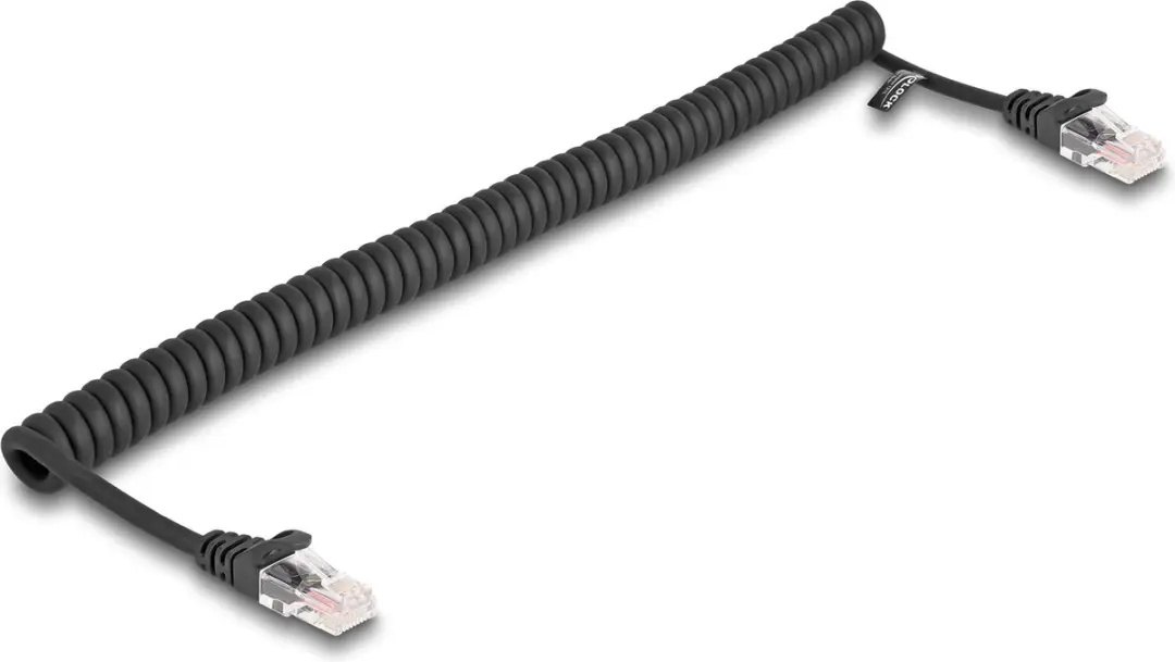 Delock RJ45 Coiled Kabel Cat.5e 1m