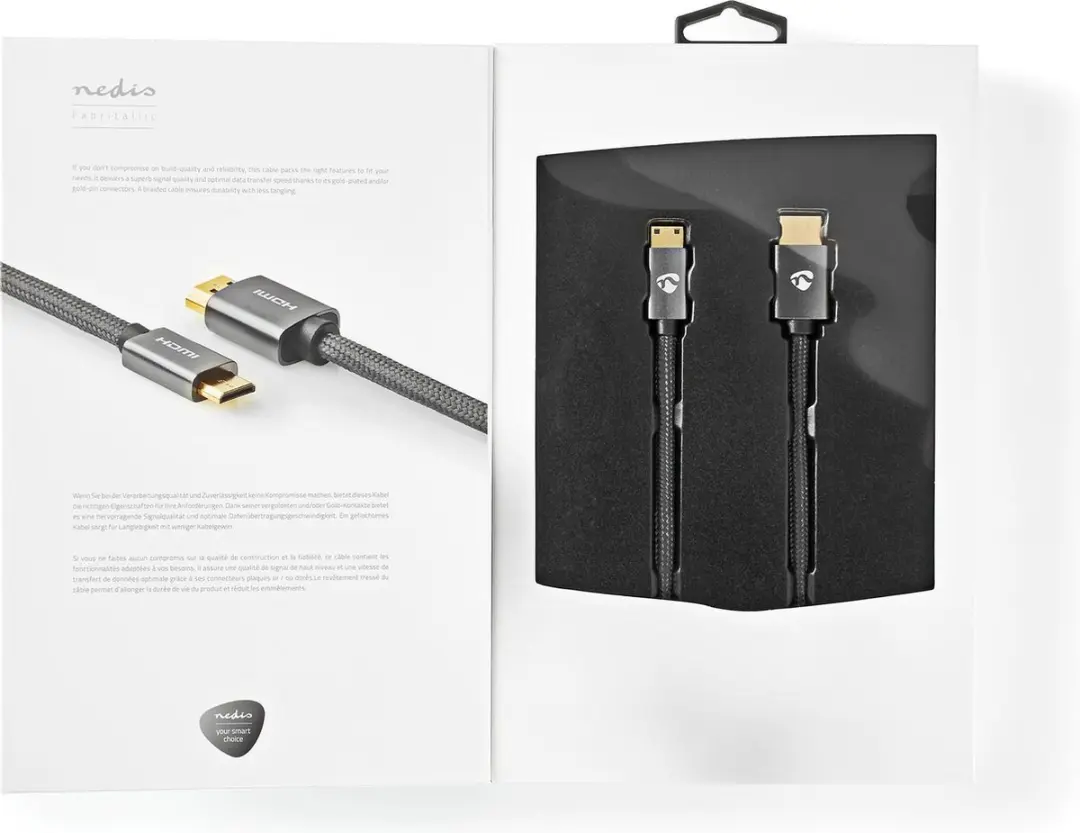 Nedis HDMI-Kabel CVTB34500GY20 4K@60Hz 18Gbps 2m - Antraciet