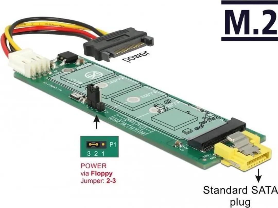 Delock SATA naar M.2 Key B Converter - 10-SATH2AT-V10 - afbeelding 6 van 6