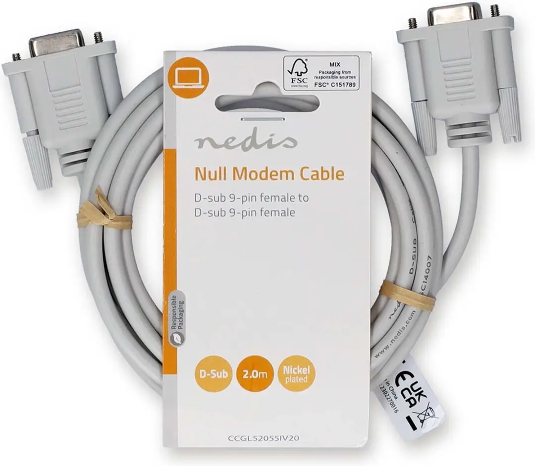 Nedis Nullmodemkabel D-SUB 9-Pins Female - 2m - Ivoor