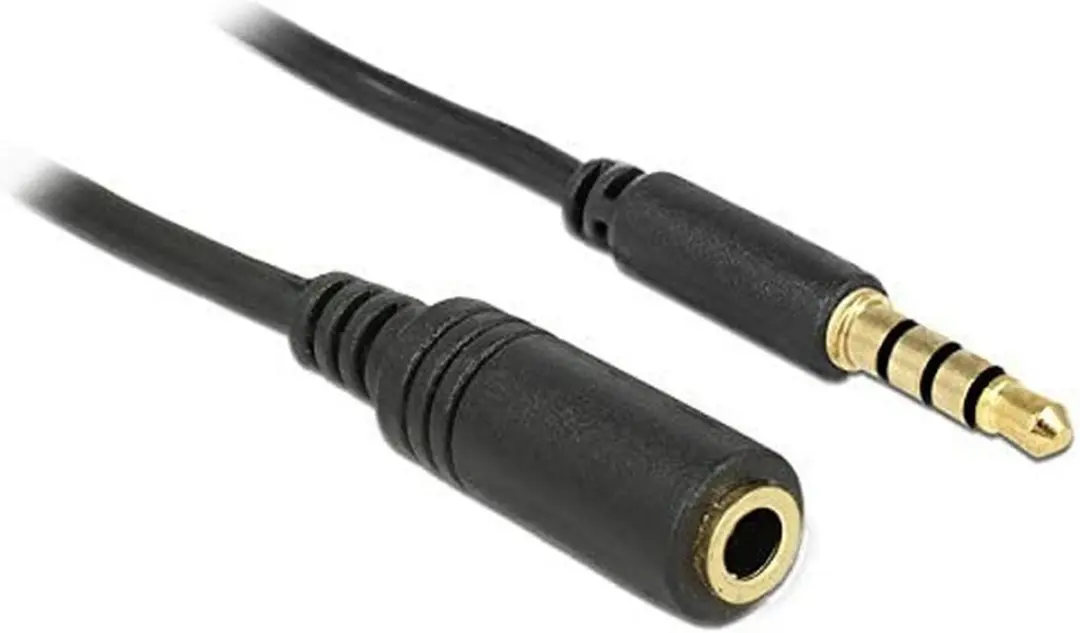 Delock 3,5mm Jack 4-polig Audio/Video Verlengkabel AWG24 - 2m - Zwart