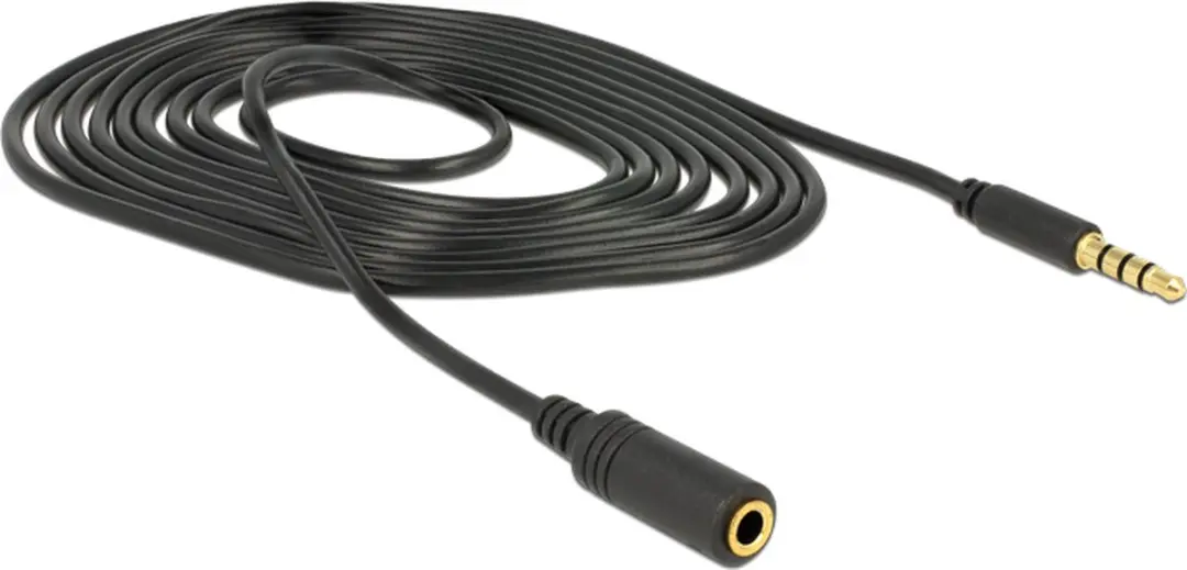 Delock 3,5mm Jack 4-polig Audio/Video Verlengkabel AWG24 - 2m - Zwart