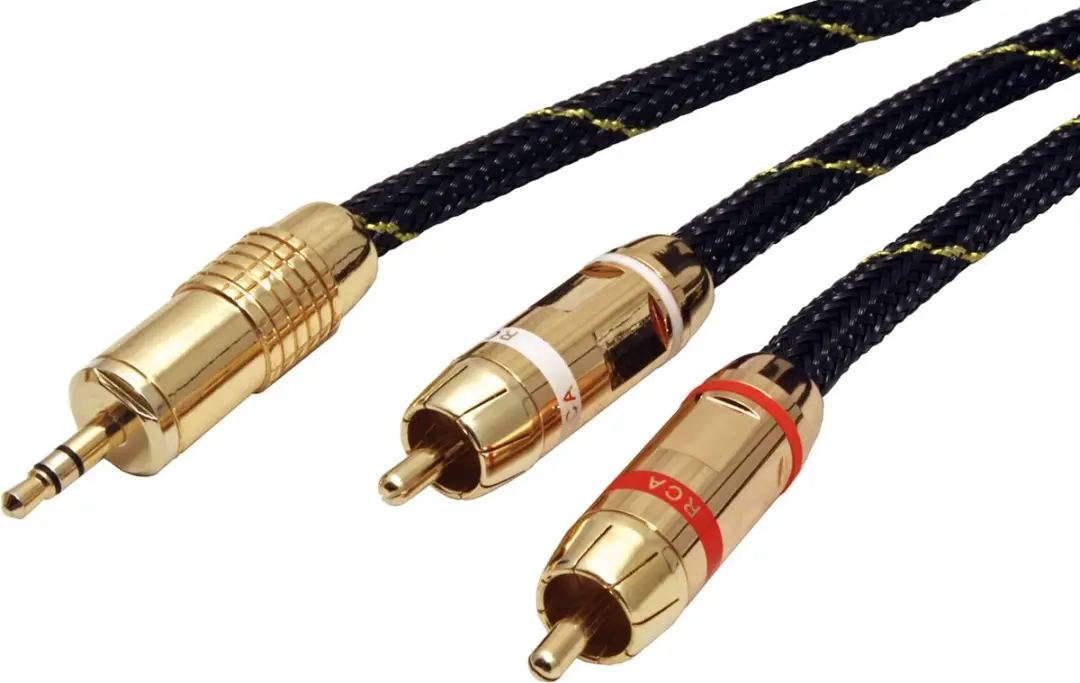 Roline GOLD Audiokabel 3,5mm M/M 5m - Zwart/Goud