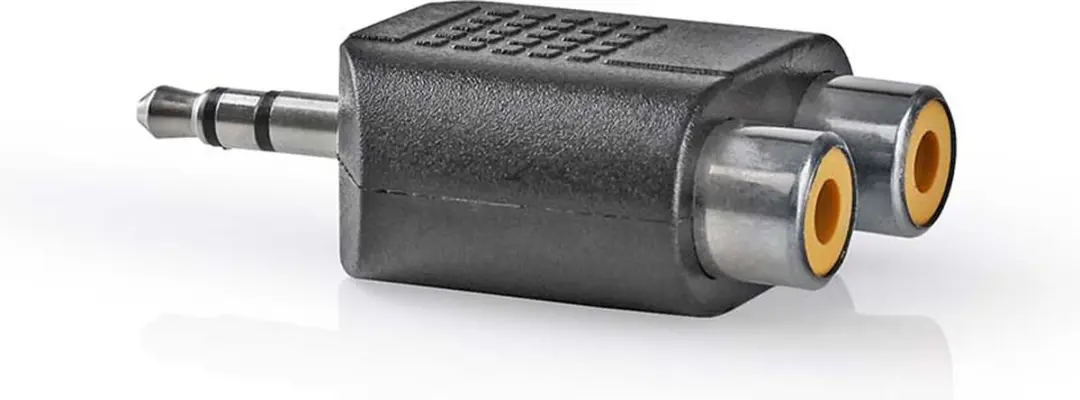 Nedis CAGB22940BK Stereo-Audioadapter 3,5mm naar 2x RCA - Zwart