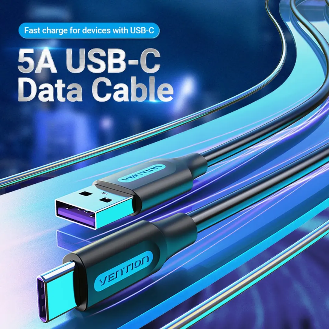 Vention Corbf 5A USB 2.0 A naar USB-C Kabel 1m - Zwart