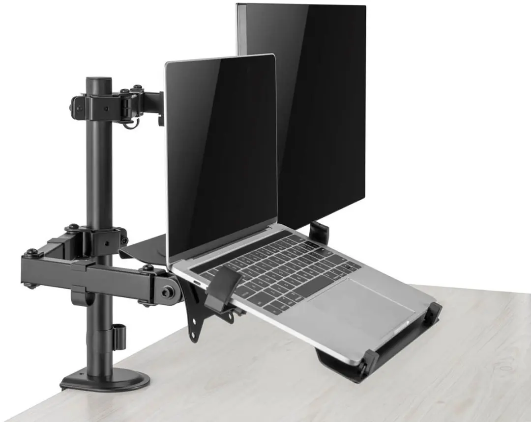 Gembird MA-DA-03 Verstelbare Bureaubeugel - 2 Monitoren/Laptop - 32" - Zwart - afbeelding 6 van 6