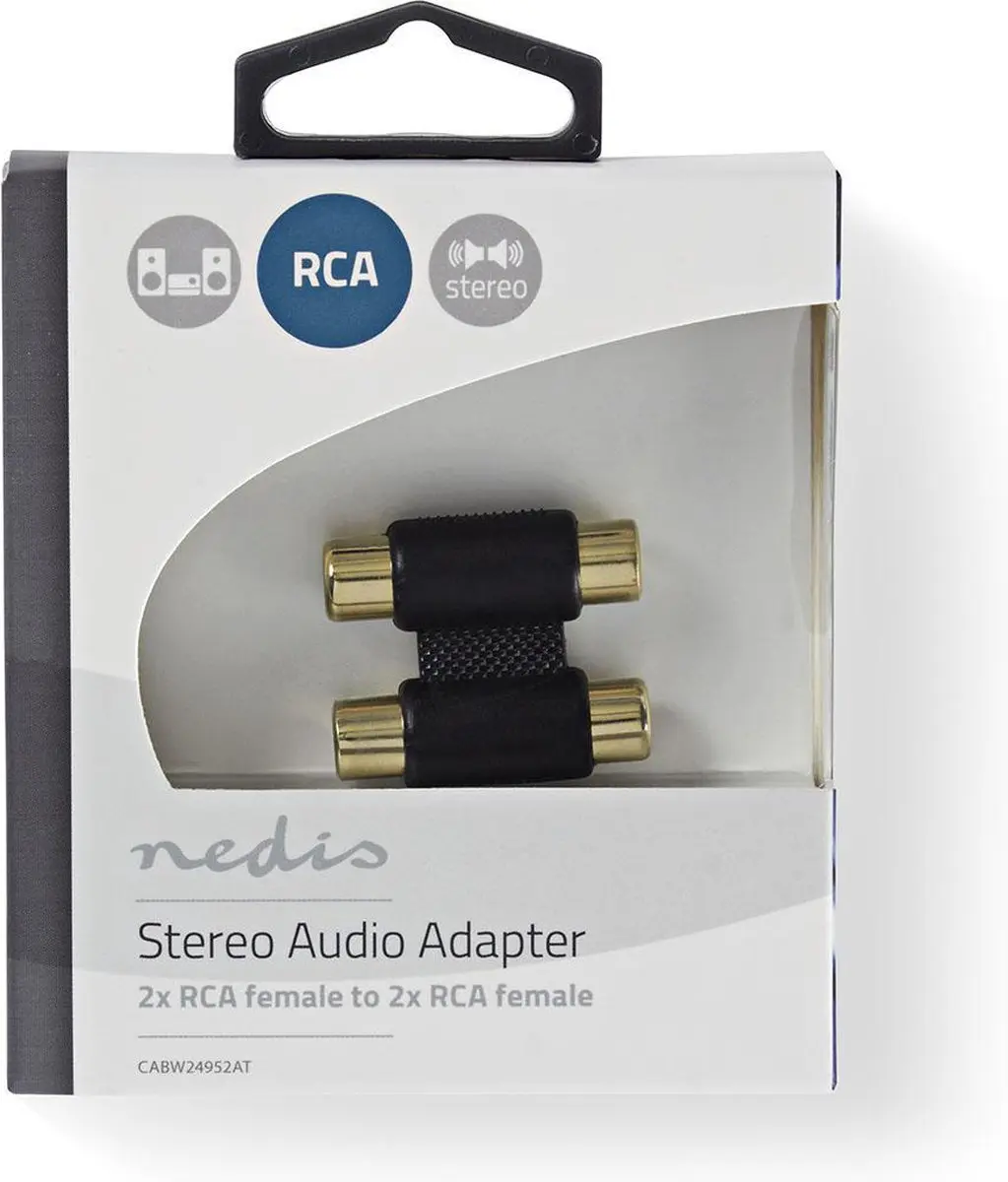 Nedis CABW24952AT Stereo-Audioadapter - 2x RCA - Verguld - Antraciet