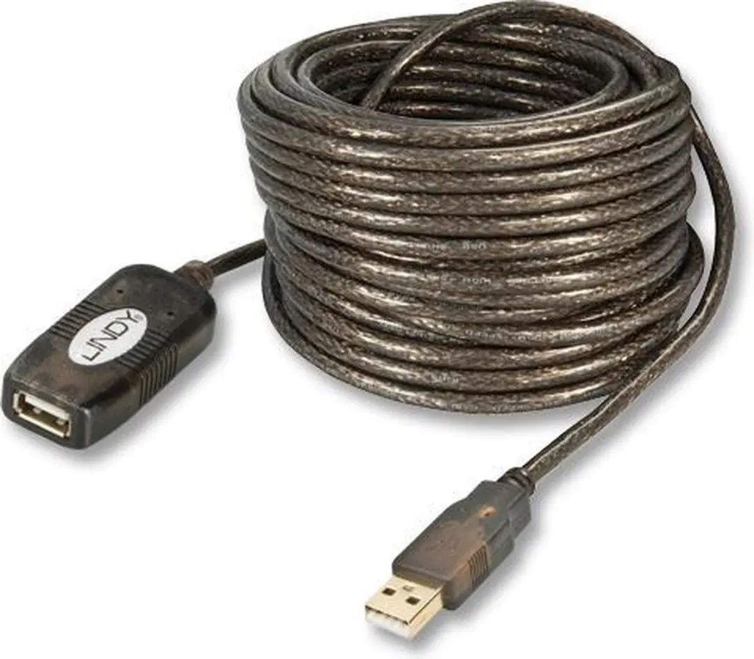 Lindy USB 2.0 Active Extension 20m - Bruin