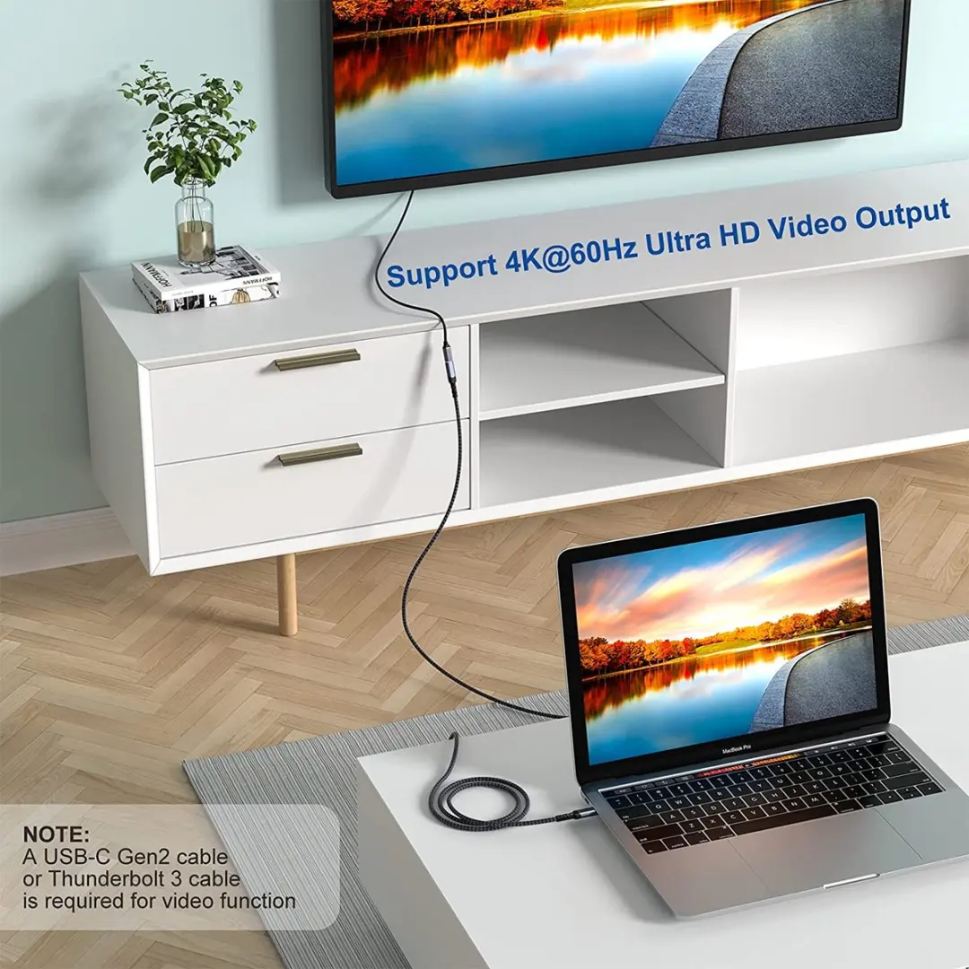 NÖRDIC USBC-N1167 USB-C Verlengkabel 100W 10Gbps 1.5m - Zwart