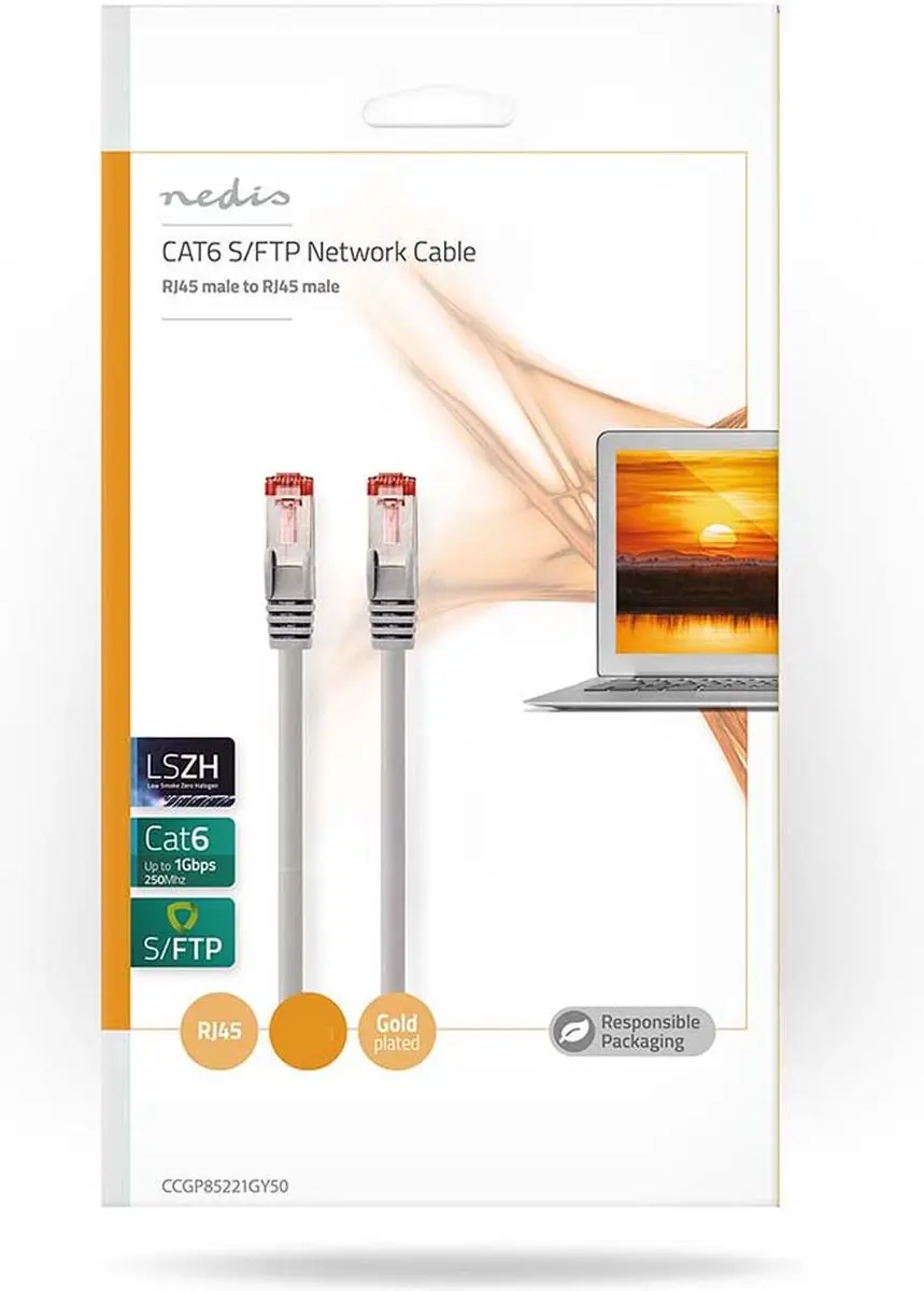 Nedis CAT6 Netwerkkabel RJ45 Male 5m - Grijs