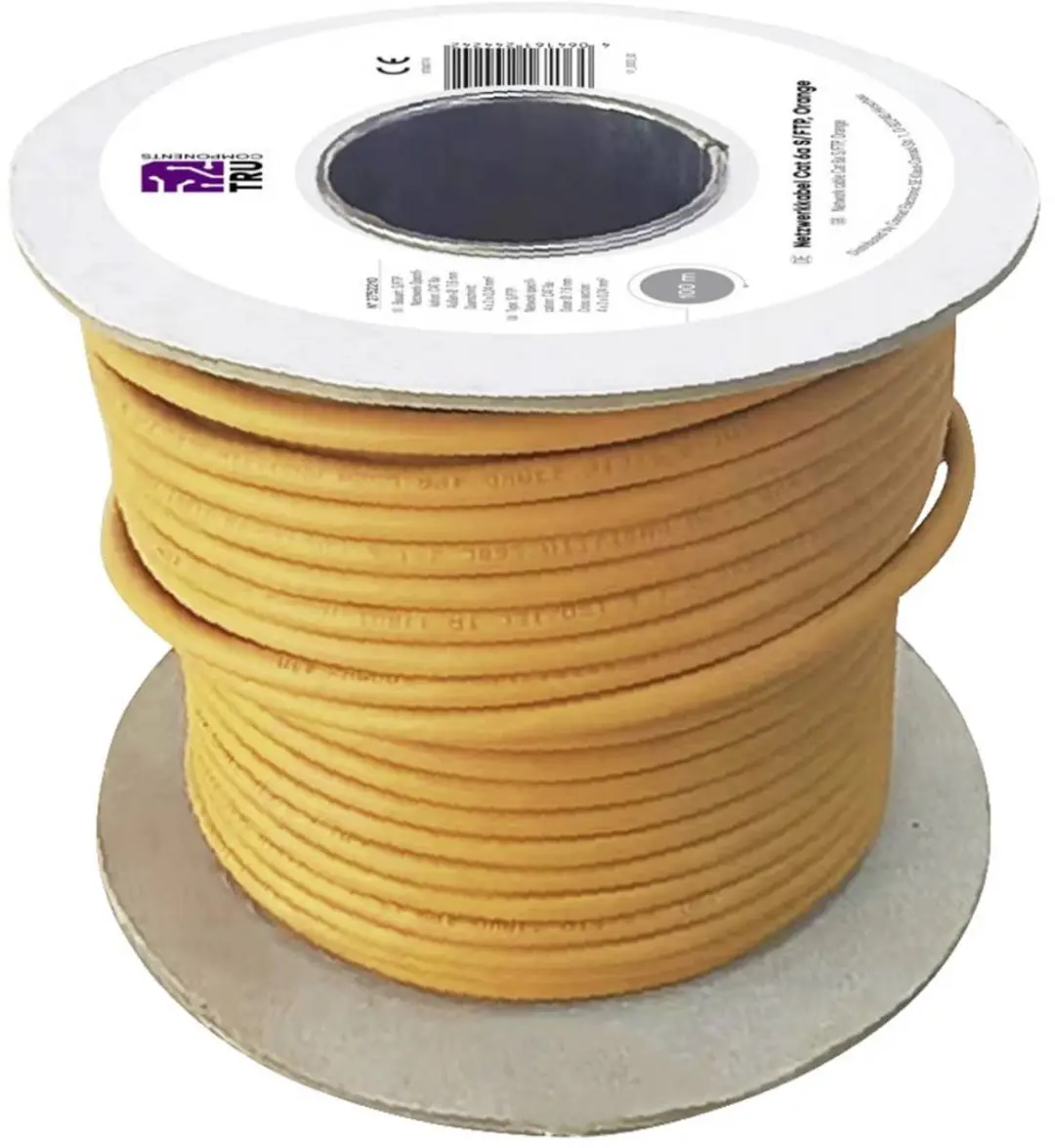 Tru Components CAT 6A S/FTP Netwerkkabel 100m - Oranje
