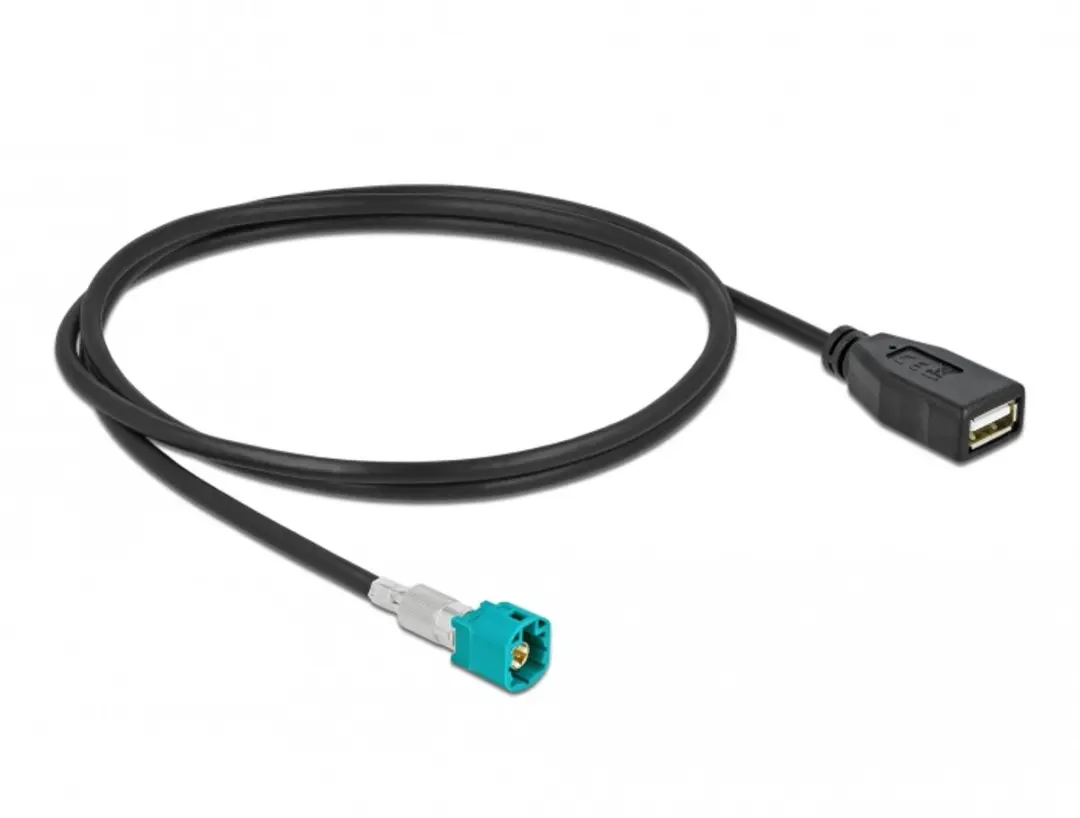 Delock HSD Z Mannelijk naar USB 2.0 Type-A Vrouwelijk 1m - Zwart