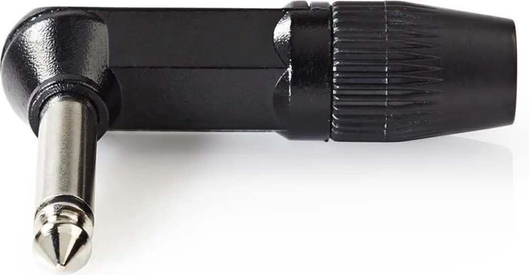 Nedis 6,35mm Audioconnector - Gehoekt Male - Vernikkeld - Zwart