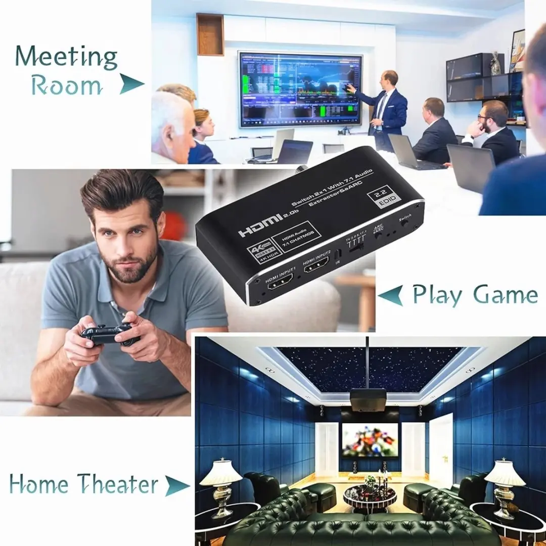 NÖRDIC SGM-199 HDMI Switch 2 naar 1 - 4K - Audio Extractie