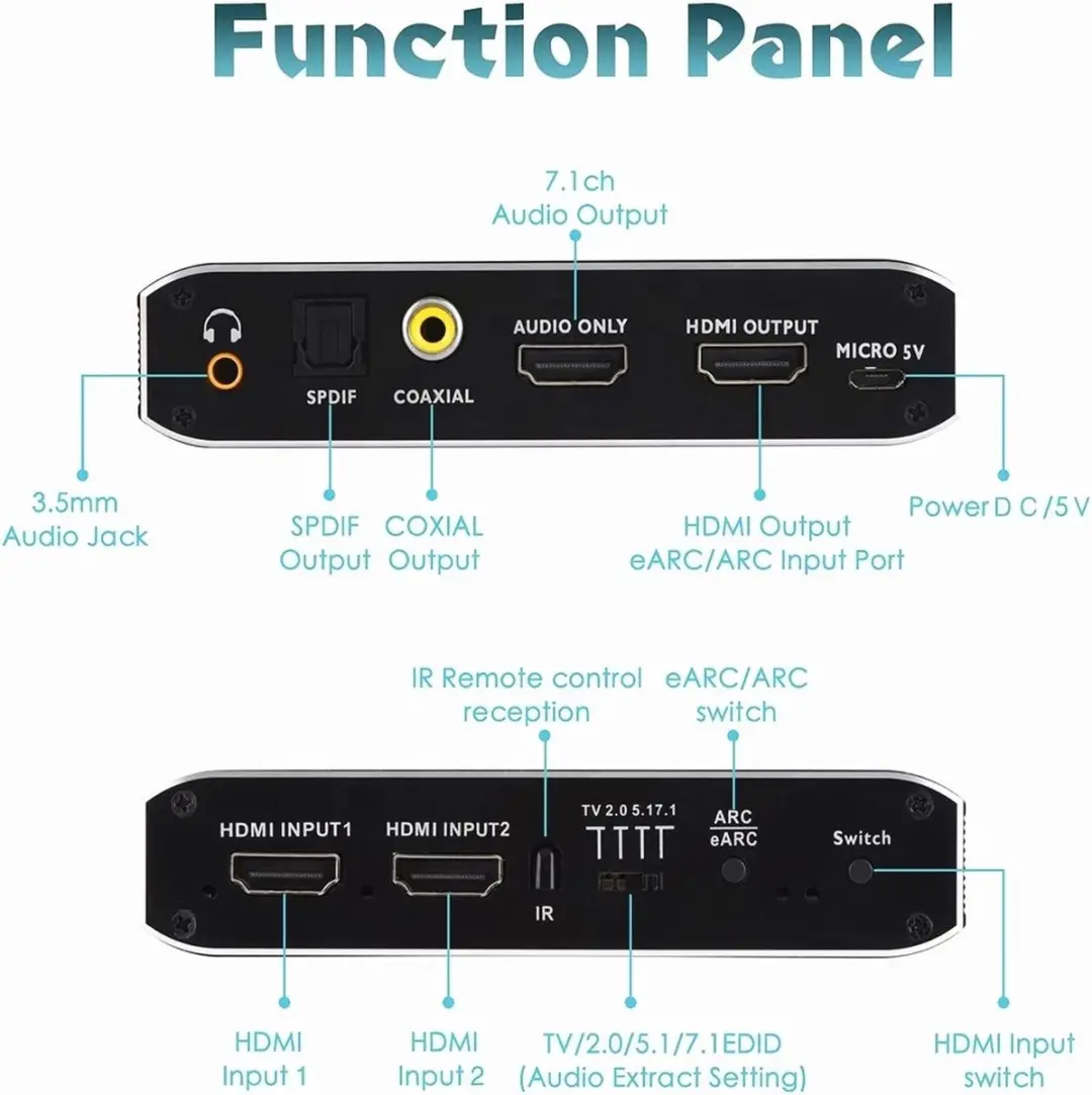 NÖRDIC SGM-199 HDMI Switch 2 naar 1 - 4K - Audio Extractie