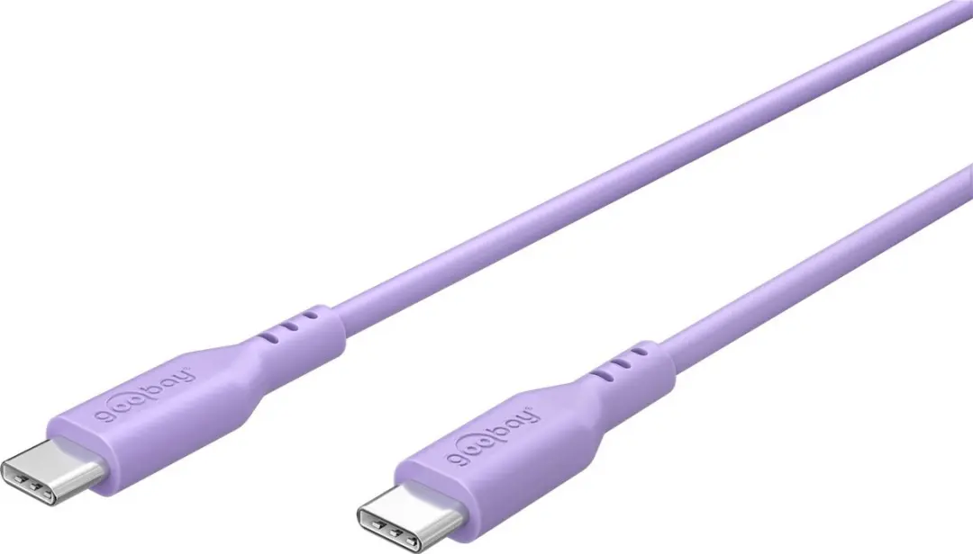 Goobay USB-C Siliconen Kabel 60W - 1,5m - Paars