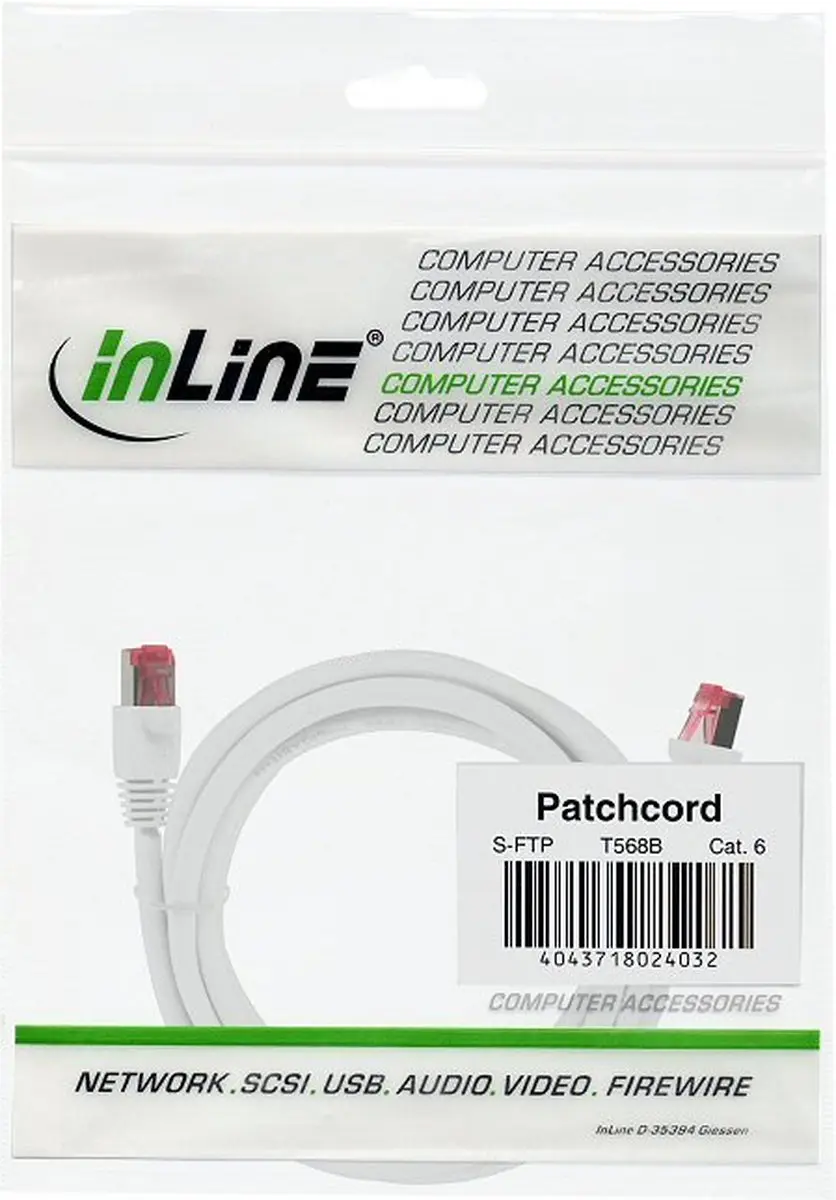 InLine Patchkabel S/FTP Cat.6 15m - Wit