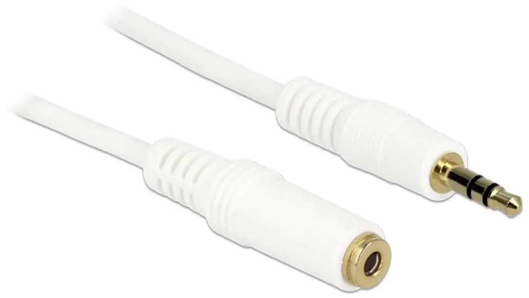 Delock 3,5mm Jack Audio Verlengkabel - Verguld/Wit - 2m