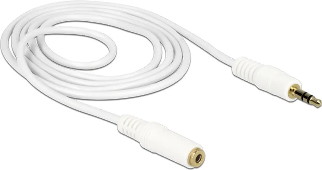 Delock 3,5mm Jack Audio Verlengkabel - Verguld/Wit - 2m