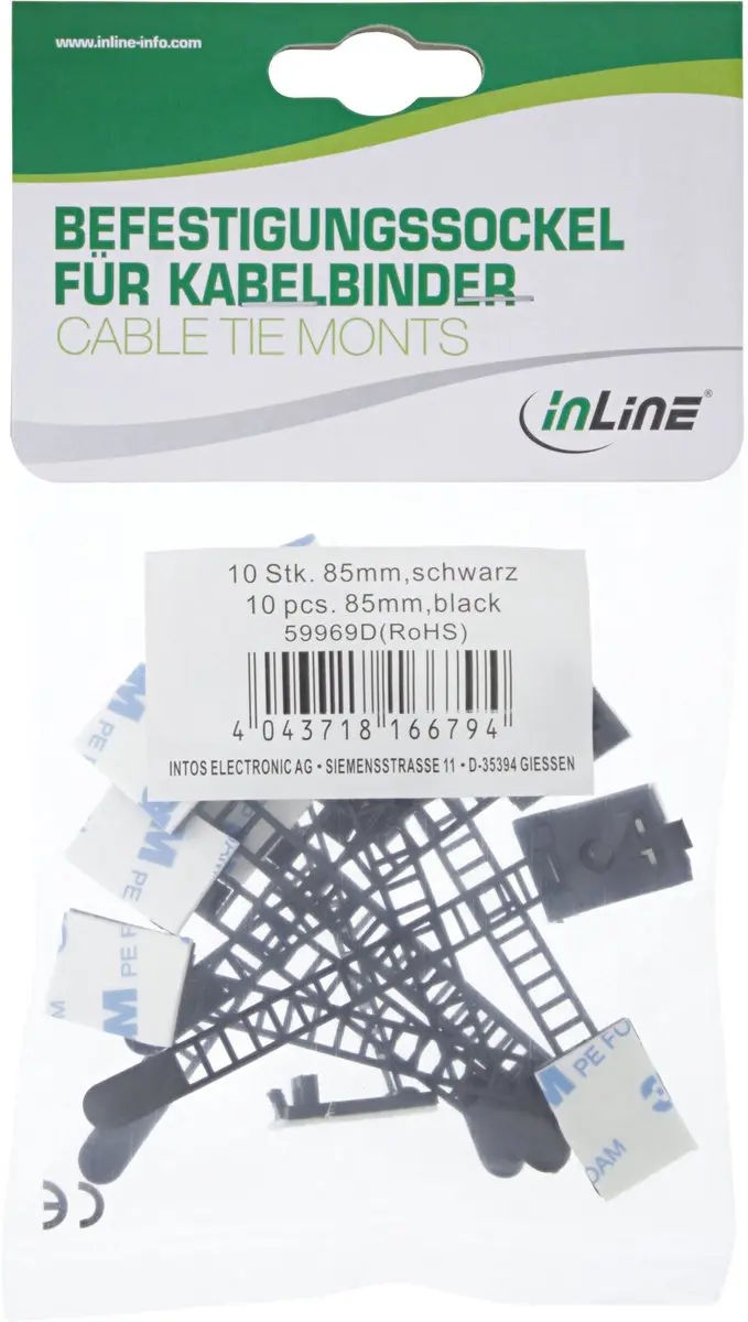 InLine Kabelbinder 64mm - 10 Stuks Zwart