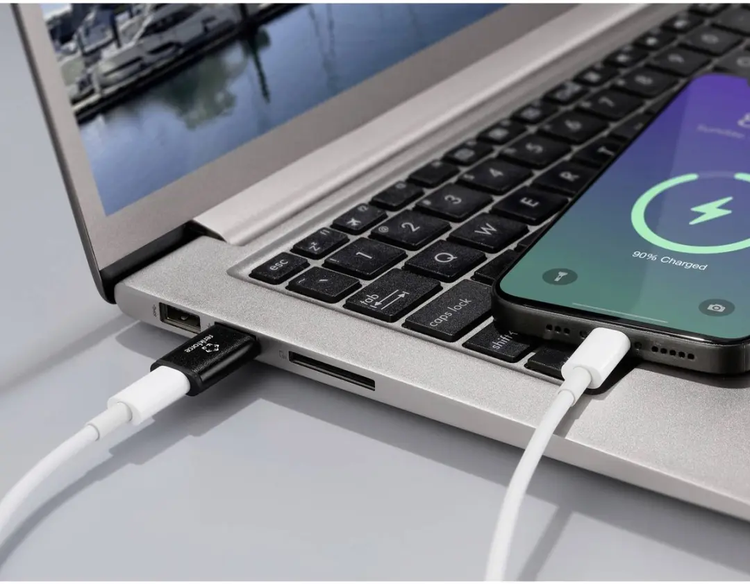 Renkforce USB-DataBlocker RF-6615904 - USB-A naar USB-C Adapter - Zwart