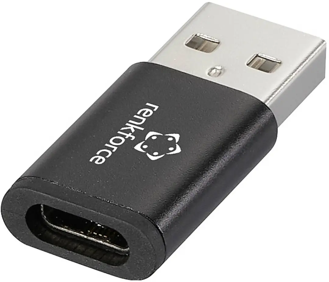 Renkforce USB-DataBlocker RF-6615904 - USB-A naar USB-C Adapter - Zwart